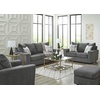 image:imageSignature Design by Ashley Gray Chenille Sofa Easy Assembly StairattDark Gray