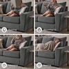 image:imageSignature Design by Ashley Gray Chenille Sofa Easy Assembly StairattGrey