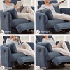 image:imageSignature Design by Ashley Modmax Contemporary Swivel Glider Nursery Recliner StainResistant NextGen Nuvella Performance Fabric Rocking Chair for Living Room Beige 42 WBlue
