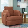 image:imageSignature Design by Ashley Modmax Contemporary Swivel Glider Nursery Recliner StainResistant NextGen Nuvella Performance Fabric Rocking Chair for Living Room Beige 42 WOrange