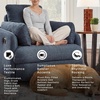 image:imageSignature Design by Ashley Modmax Contemporary Swivel Glider Nursery Recliner StainResistant NextGen Nuvella Performance Fabric Rocking Chair for Living Room Beige 42 WBlue