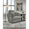 image:imageSignature Design by Ashley Modmax Contemporary Swivel Glider Nursery Recliner StainResistant NextGen Nuvella Performance Fabric Rocking Chair for Living Room Beige 42 WGrey