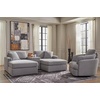 image:imageSignature Design by Ashley Modmax Contemporary Swivel Glider Nursery Recliner StainResistant NextGen Nuvella Performance Fabric Rocking Chair for Living Room Beige 42 WLight Gray