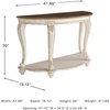 image:imageSignature Design by Ashley Realyn French Country SemiCircle Console Table White amp BrownWhitewash
