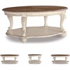 image:imageSignature Design by Ashley Realyn Oval Coffee Table WhiteBrownWhitewash