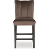 image:imageSignature Design by Ashley Zendalia Velvet Counter Height Barstool 2PackUpholsered Brown