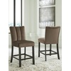 image:imageSignature Design by Ashley Zendalia Velvet Counter Height Barstool 2PackUpholsered Brown