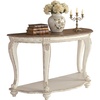 image:imageSignature Design by Ashley Realyn French Country SemiCircle Console Table White amp BrownWhitewash