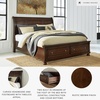 image:imageSignature Design by Ashley Bed Frame with Storage Lettner California KingDark Brown