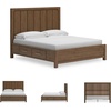 image:imageSignature Design by Ashley Cabalynn King Size Upholstered Bed Frame BeigeCalifornia King Panel Bed with Storage