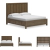 image:imageSignature Design by Ashley Cabalynn King Size Upholstered Bed Frame BeigeKing Panel Bed with Storage