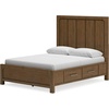 image:imageSignature Design by Ashley Cabalynn King Size Upholstered Bed Frame BeigeQueen Panel Bed with Storage