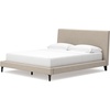 image:imageSignature Design by Ashley Cielden Contemporary King Upholstered Platform Bed with Low Profile Design Roll Slats Foundation or Box Spring Not Needed GrayGrey