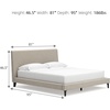 image:imageSignature Design by Ashley Cielden Contemporary King Upholstered Platform Bed with Low Profile Design Roll Slats Foundation or Box Spring Not Needed GrayGrey