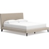 image:imageSignature Design by Ashley Cielden Contemporary King Upholstered Platform Bed with Low Profile Design Roll Slats Foundation or Box Spring Not Needed GrayGrey