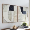 image:imageSignature Design by Ashley Bexlen Wall Art Set of 2 Abstract Canvas with Fabric Embellishments FourWay Hanging Modern Decor for Living Room or Dining Room Walls