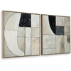 image:imageSignature Design by Ashley Bexlen Wall Art Set of 2 Abstract Canvas with Fabric Embellishments FourWay Hanging Modern Decor for Living Room or Dining Room Walls