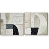 image:imageSignature Design by Ashley Bexlen Wall Art Set of 2 Abstract Canvas with Fabric Embellishments FourWay Hanging Modern Decor for Living Room or Dining Room Walls