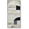 image:imageSignature Design by Ashley Bexlen Wall Art Set of 2 Abstract Canvas with Fabric Embellishments FourWay Hanging Modern Decor for Living Room or Dining Room Walls