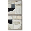 image:imageSignature Design by Ashley Bexlen Wall Art Set of 2 Abstract Canvas with Fabric Embellishments FourWay Hanging Modern Decor for Living Room or Dining Room Walls