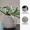 image:imageSignature Design by Ashley Claymount Casual Indoor Abstract Paper Composite Tabletop Vase with Wide Mouth White amp Light Brown 10 W x 10 D x 95 HLight Brown