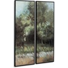 image:imageSignature Design by Ashley Dansot Modern Rectangular Handpainted Wrapped Canvas Wall Art 16 x 48 Inches Set of 2 Green amp Light Brown