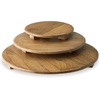 image:imageSignature Design by Ashley Kaidler Casual Round Wood Tray Set for Food Set of 3 Light Brown