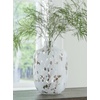 image:imageSignature Design by Ashley Keelton Casual Indoor Watertight Abstract Patterned Glass Vase White amp Dark Brown