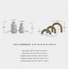 image:imageSignature Design by Ashley Maddwarth Minimalist Indoor Distressed Metal Vase and Wood Sculpture Accessory Set with Wide Mouth Set of 5 White amp Light Brown