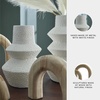 image:imageSignature Design by Ashley Maddwarth Minimalist Indoor Distressed Metal Vase and Wood Sculpture Accessory Set with Wide Mouth Set of 5 White amp Light Brown