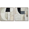 image:imageSignature Design by Ashley Bexlen Wall Art Set of 2 Abstract Canvas with Fabric Embellishments FourWay Hanging Modern Decor for Living Room or Dining Room Walls
