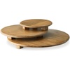 image:imageSignature Design by Ashley Kaidler Casual Round Wood Tray Set for Food Set of 3 Light Brown