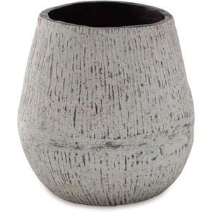 image:imageSignature Design by Ashley Claymount Casual Indoor Abstract Paper Composite Tabletop Vase with Wide Mouth White amp Light Brown 10 W x 10 D x 95 HLight Brown