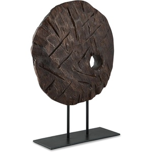 image:imageSignature Design by Ashley Dashburn Casual Antiqued Wood and Metal 12 Sculpture White amp BlackDark Brown  Black